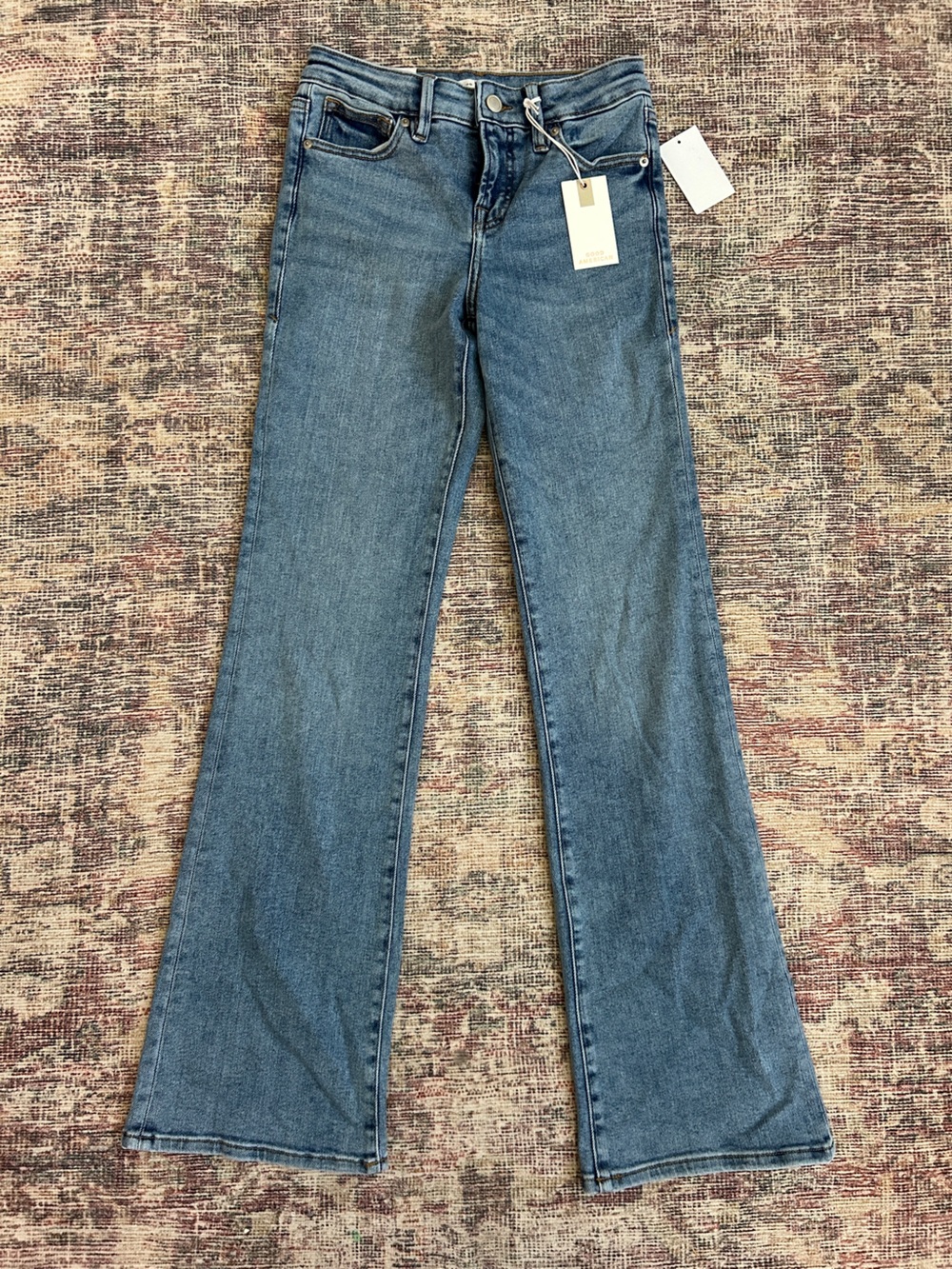 Good American Blue Flare Jeans - Mid Wash